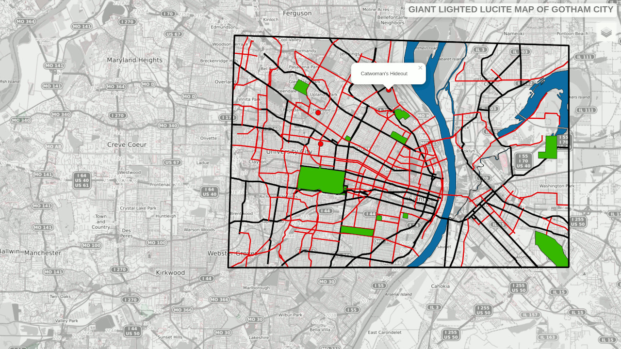 St Louis City Gis Map The Giant Lighted Lucite Map Of Gotham City - Anthony Blackham