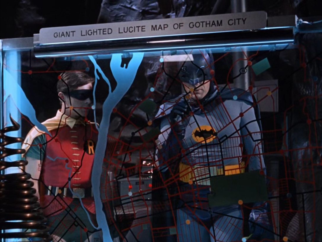 Giant Lighted Lucite Map of Gotham