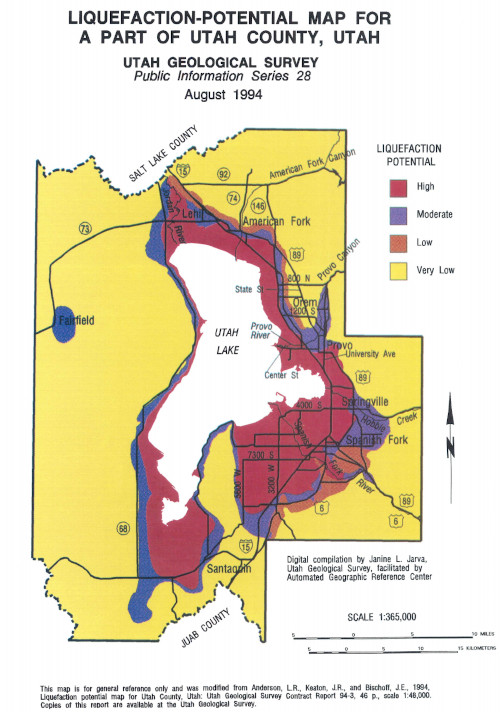Utah County Liquefaction Map