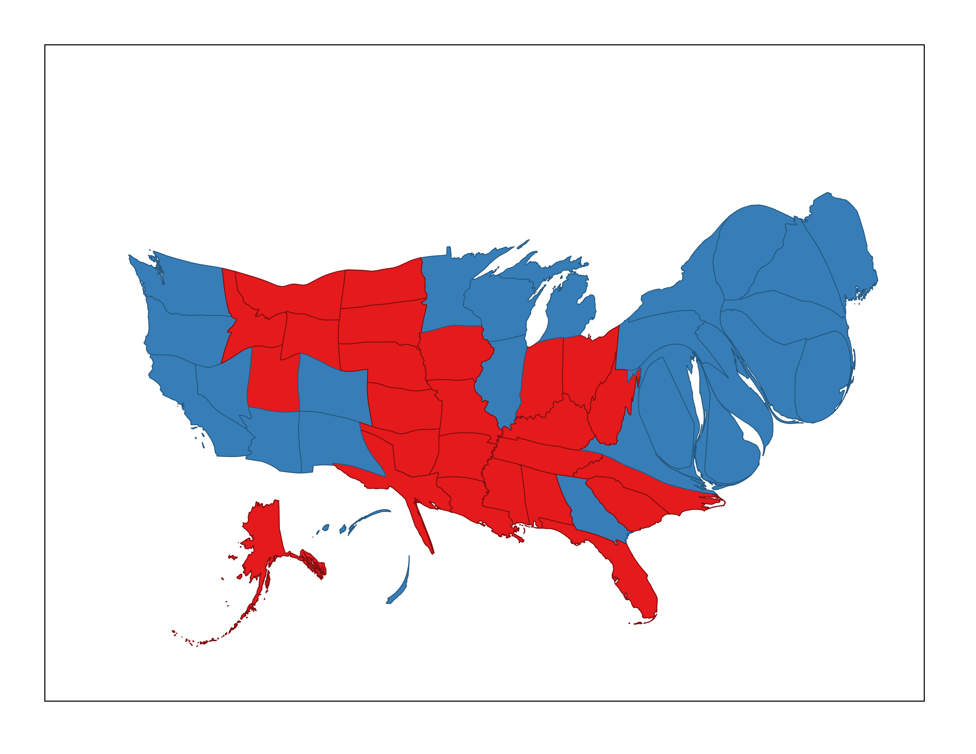 Non-Contiguous Cartogram